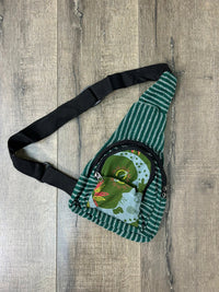 Moon Print Striped Single Strap Rucksack