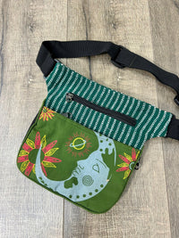 Moon Print Striped Bumbag