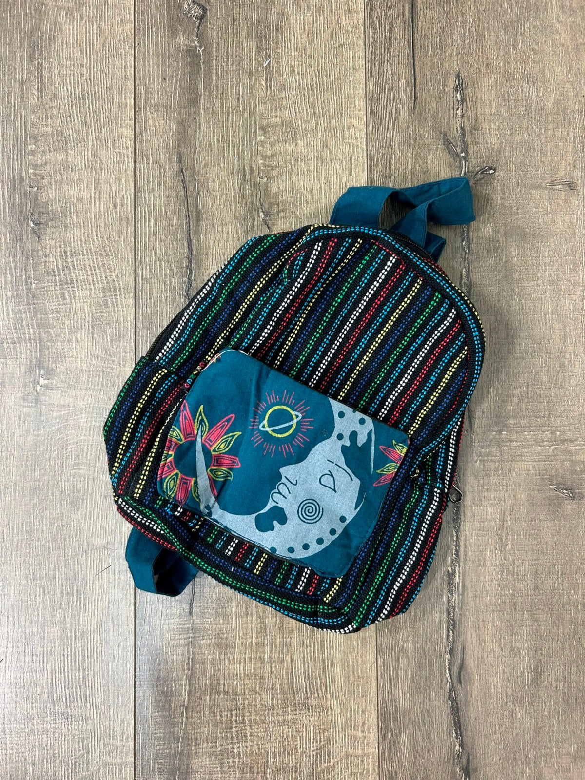 Moon Print Striped Rucksack