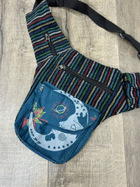 Moon Print Striped Money Belt