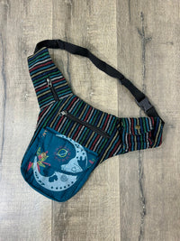 Moon Print Striped Money Belt