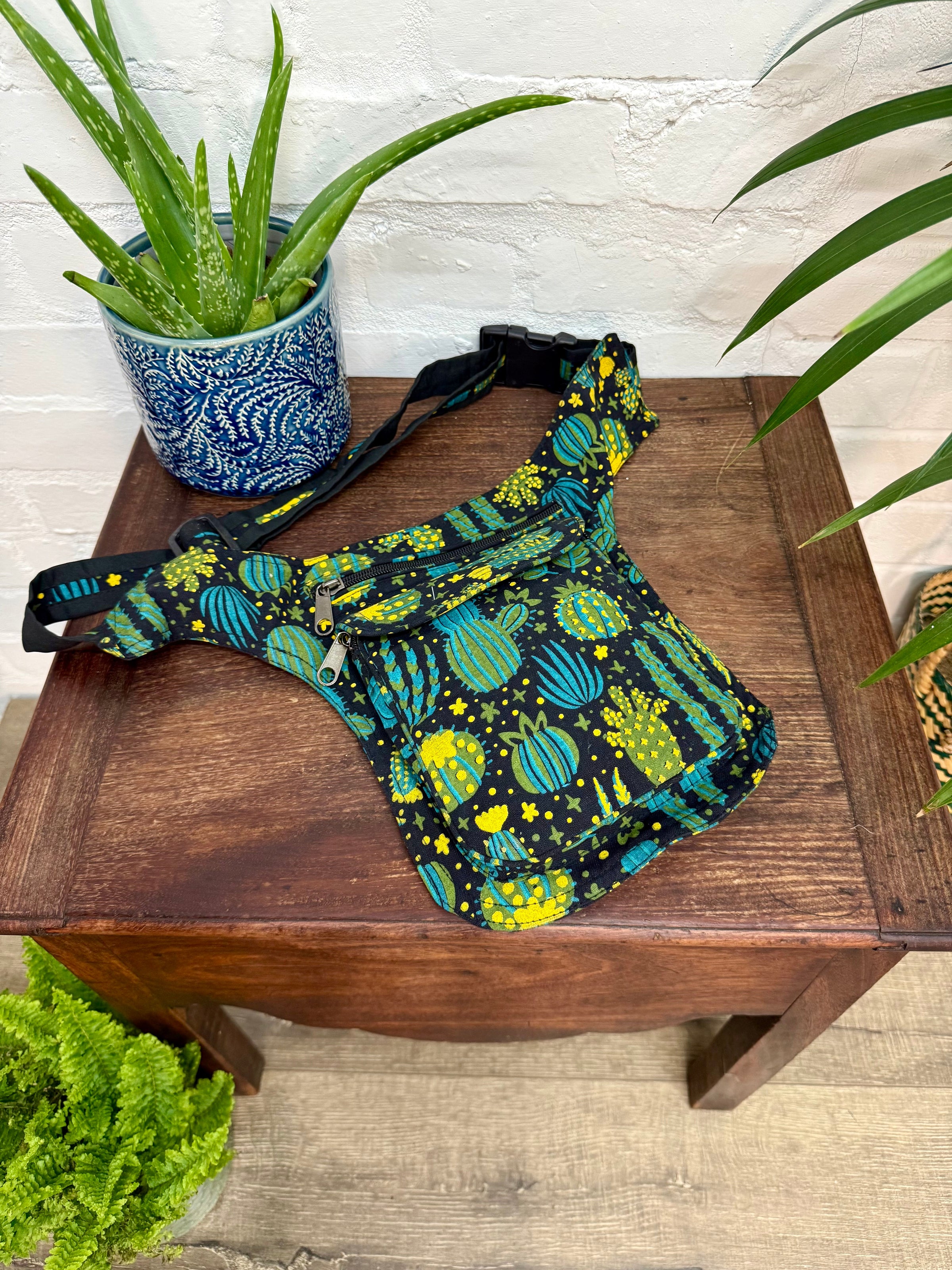 Cactus Screen Print Money Belt