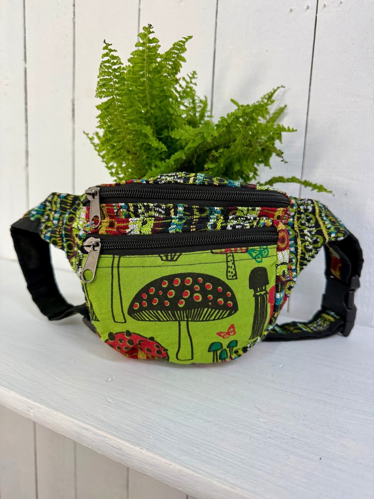 Mushroom Print & Screen Print Bum Bag