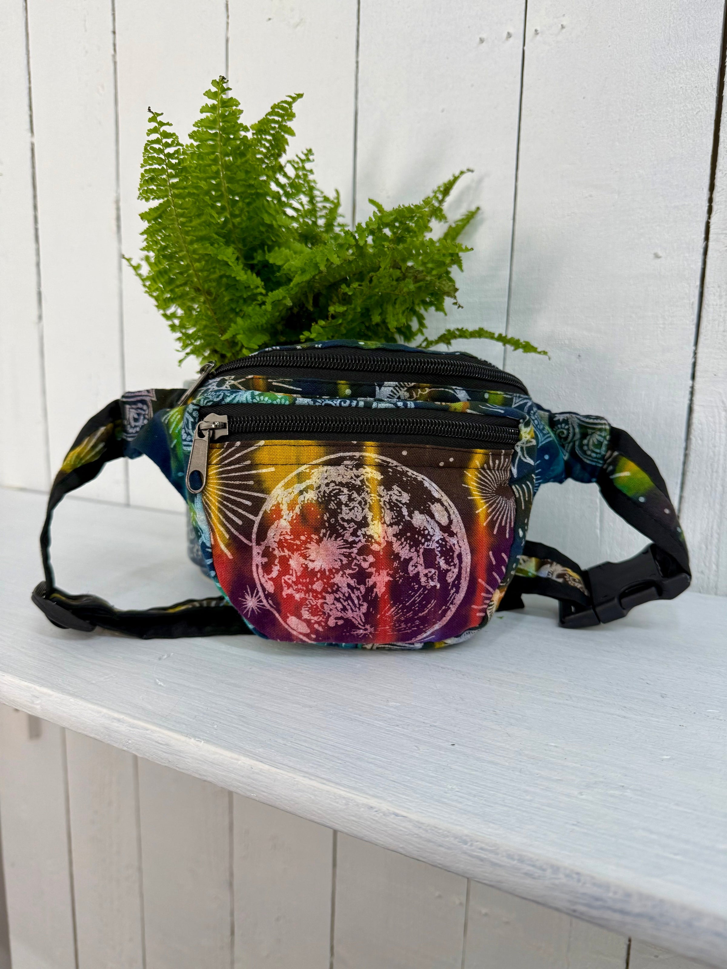 Celestial Print Tie-Dye Bum Bag