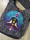 Black Shoulder Bag With Yoga & Chakra