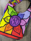 Rainbow Screen Print Chakra Flower Shoulder Bag