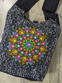 Black Shoulder Bag With Mandala