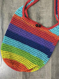 Rainbow Crochet Shoulder Bag