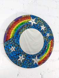 Round Rainbow & Shooting Star Mirror