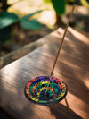 Rainbow Mosaic Round Deep Incense Holder