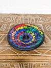 Rainbow Mosaic Round Incense Holder