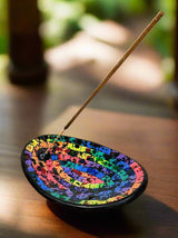 Rainbow Oval Mosaic Incense Holder