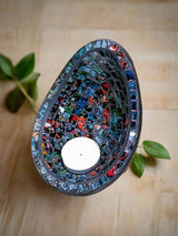 Black Speckled Mosaic Candle Holder