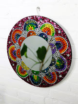 Bright Round Mosaic Flower Mirror
