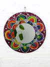 Bright Round Mosaic Flower Mirror