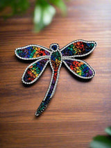 Rainbow Mosaic Dragonfly Wall Plaque