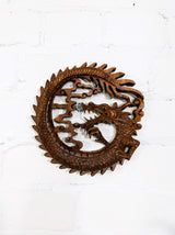 Carved Round Dragon Wall Plaque