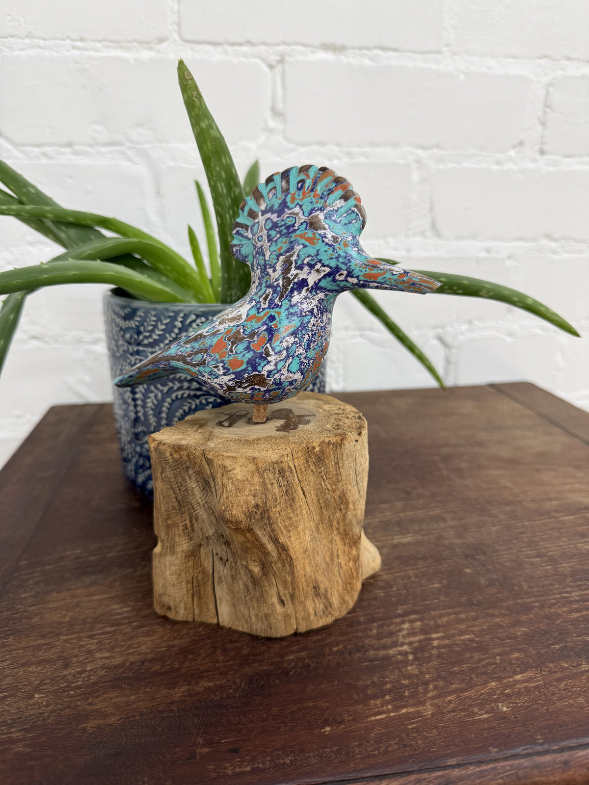 Multi Colour Kingfisher On Driftwood Stand