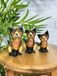 Set of Three Brown Cats