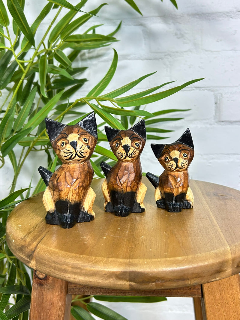 Set of Three Brown Cats