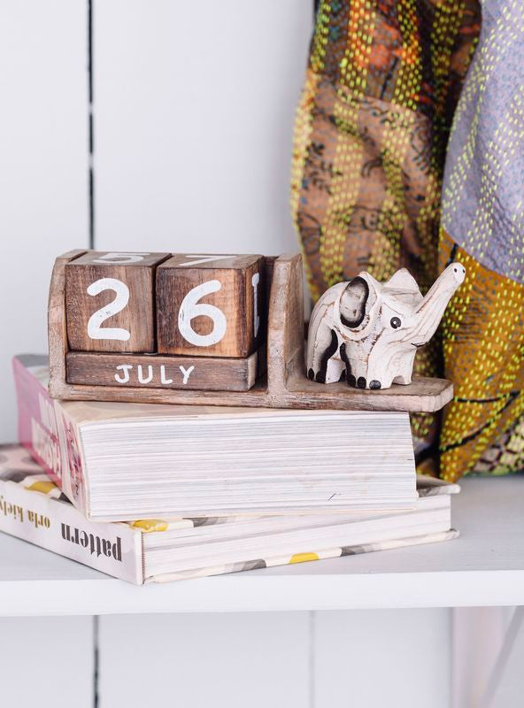 Wooden Elephant Calendar