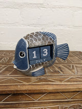 Wooden Blue Fish Calendar
