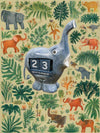 Wooden Blue Elephant Calendar