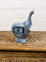 Wooden Blue Elephant Calendar