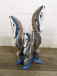 Set of 3 Blue Seahorses