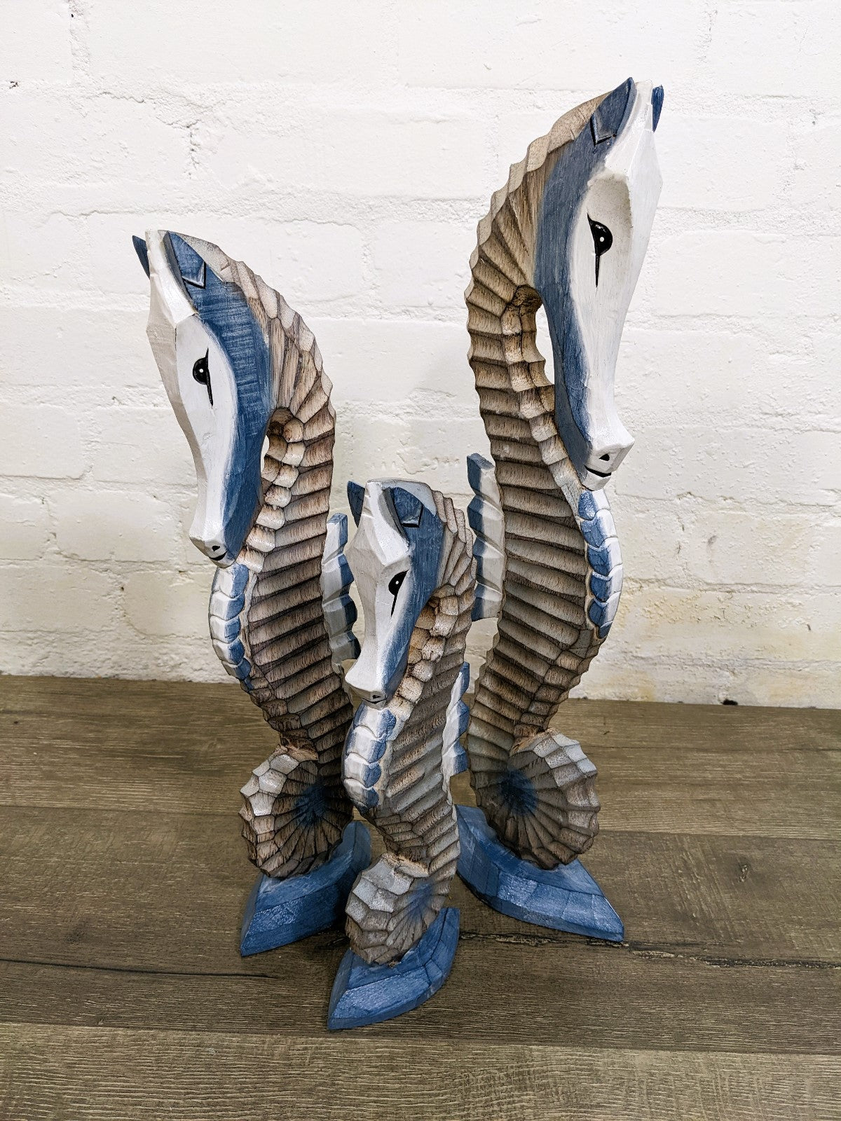 Set of 3 Blue Seahorses