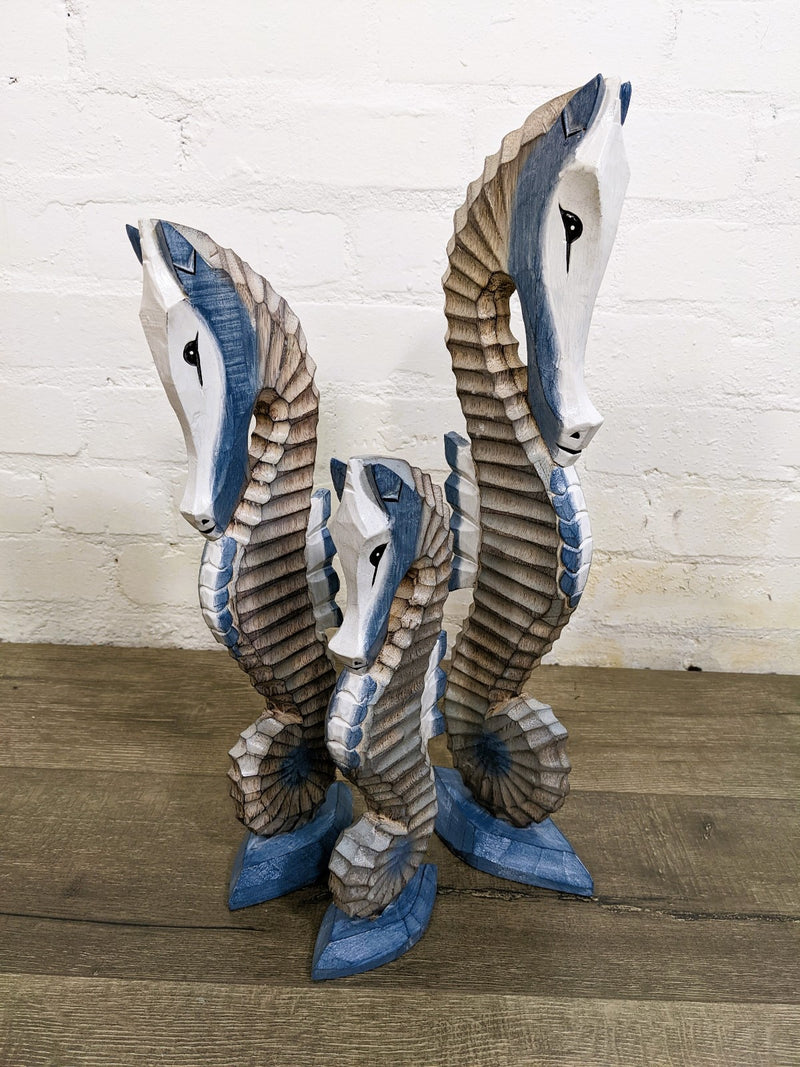 Set of 3 Blue Seahorses
