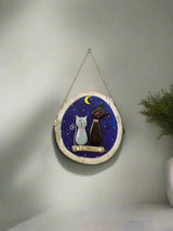 Cats on Log & Moon Painting