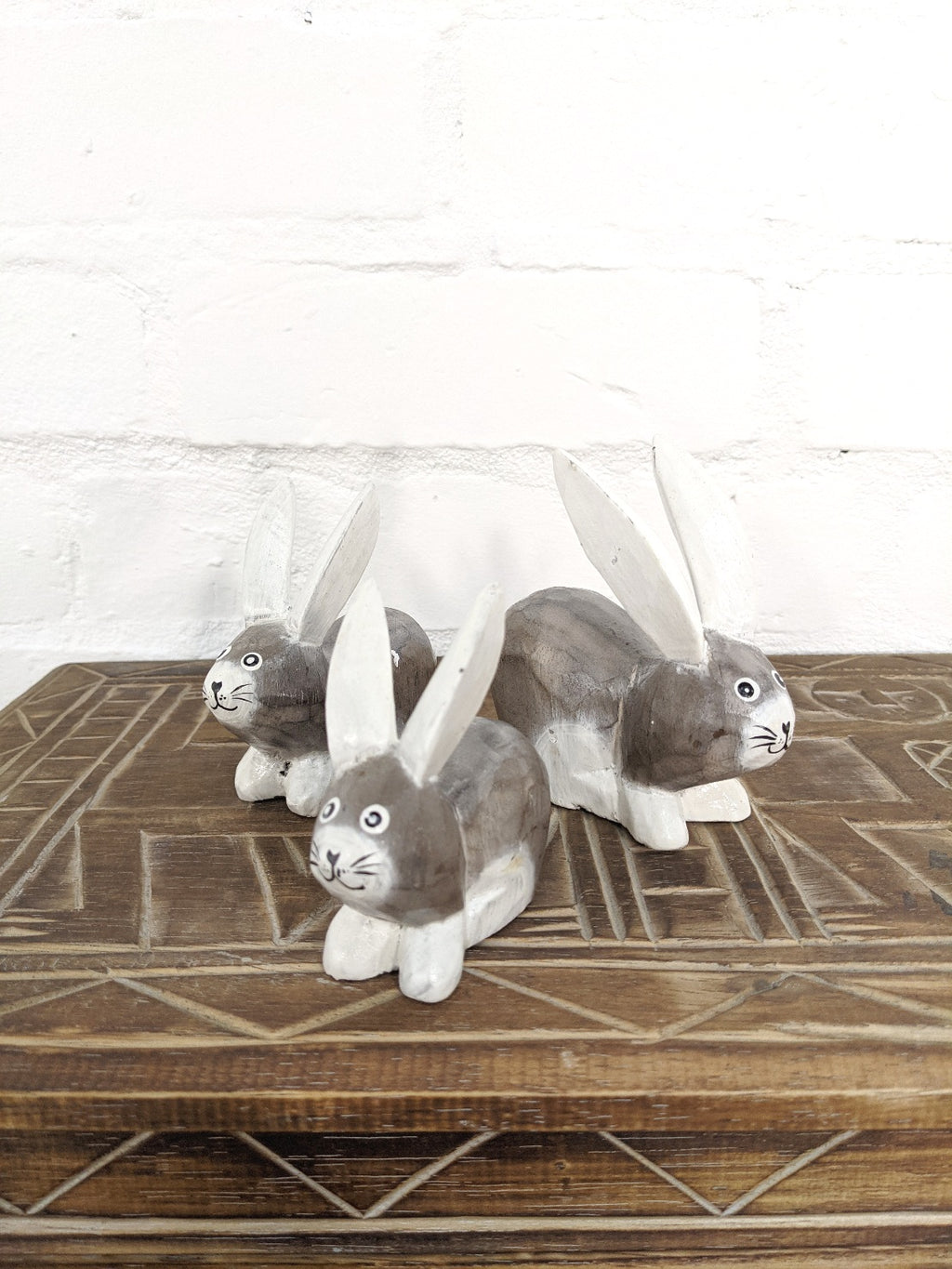 Grey & White Set of 3 Rabbits – Gringo Fairtrade