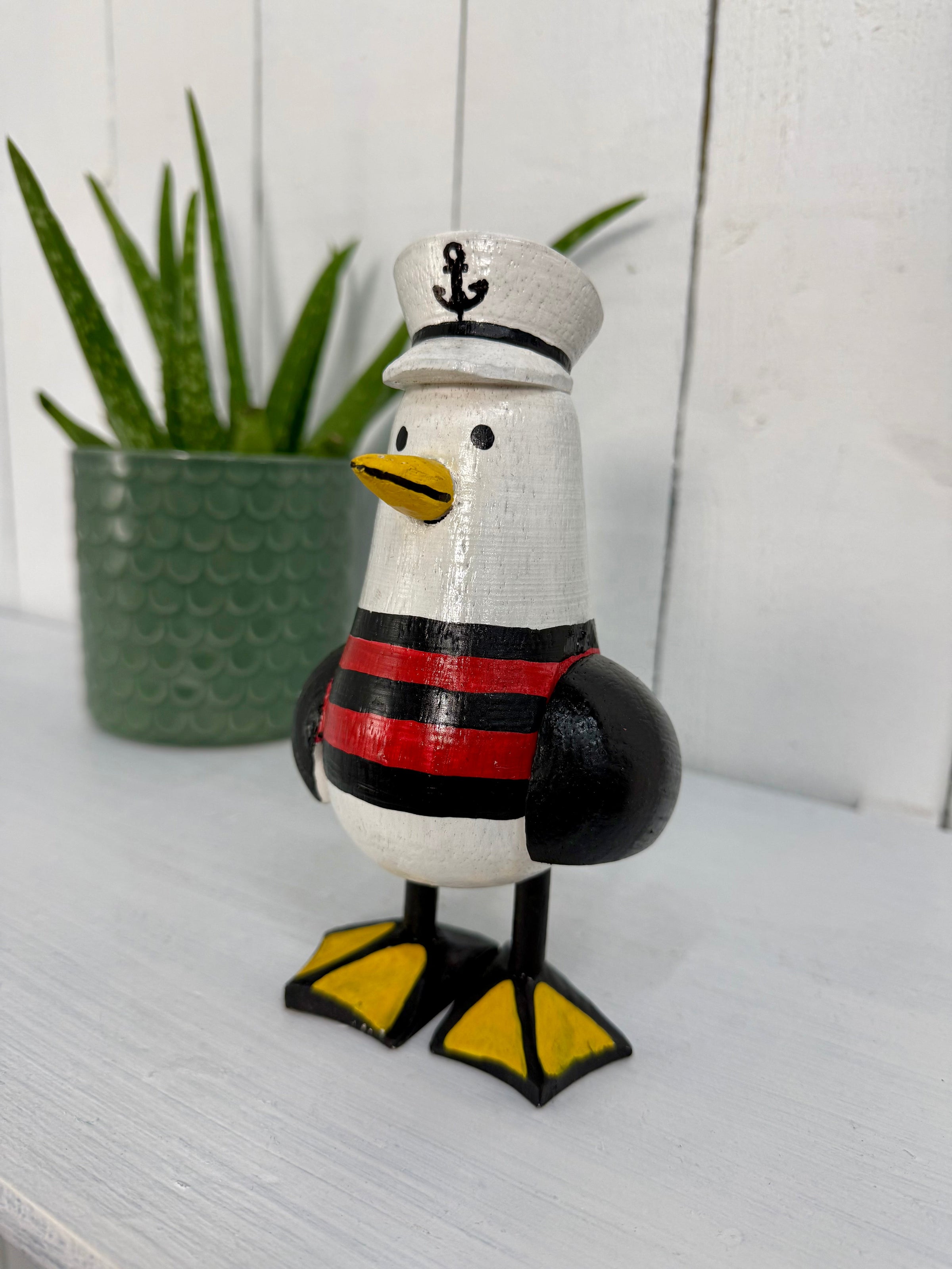Wooden Painted Sailor Seagull