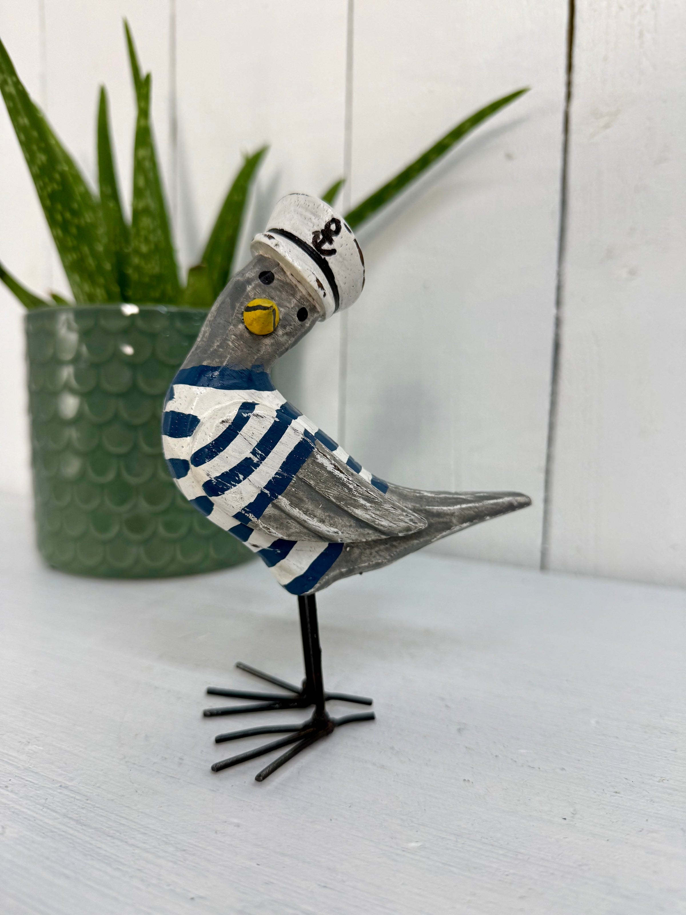 Wooden Painted Sailor Seagull