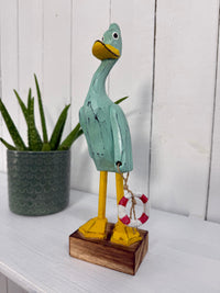 Painted Wooden Duck with Rubber Ring