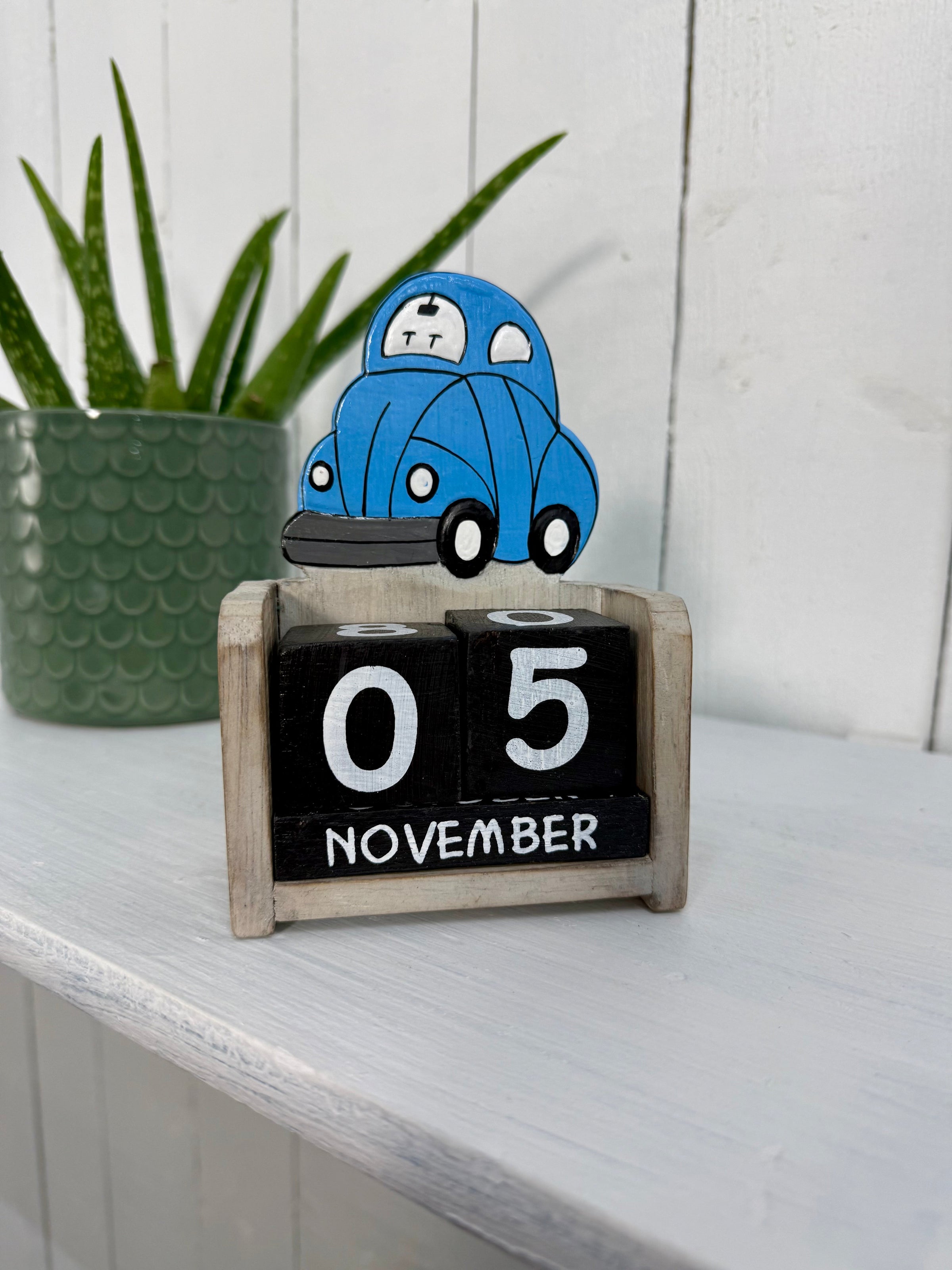 Large Wooden Beetle Calendar