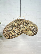Large Wavy Rattan Lampshade