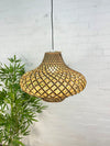 Large Two-Tone Rattan Lampshade