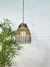 Two-Tone Rattan and Wicker Lampshade