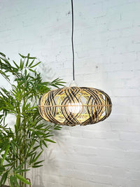 Two-Tone Rattan Lampshade