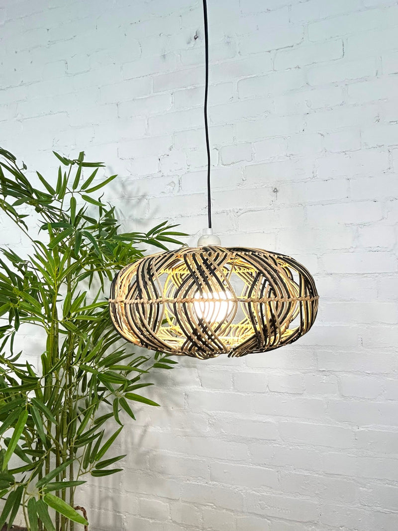 Two-Tone Rattan Lampshade