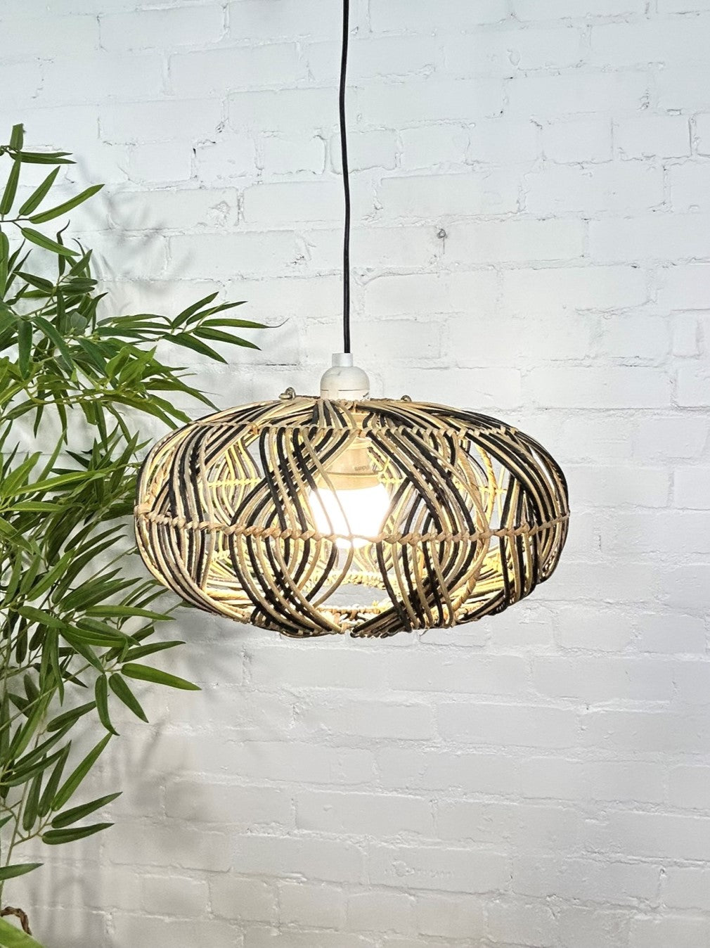 Two-Tone Rattan Lampshade