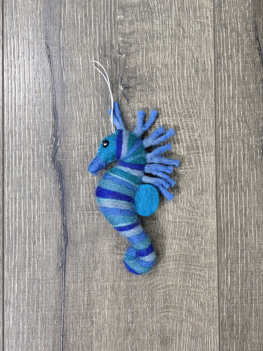 Felt Hanging Blue Seahorse