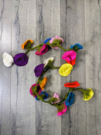 20 Flower Multi Felt Flower Garland