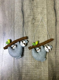 Felt Sloth Mother And Baby