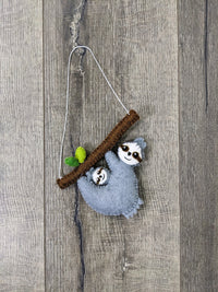 Felt Sloth Mother And Baby