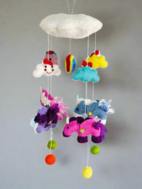 Felt Unicorn & Rainbow Mobile
