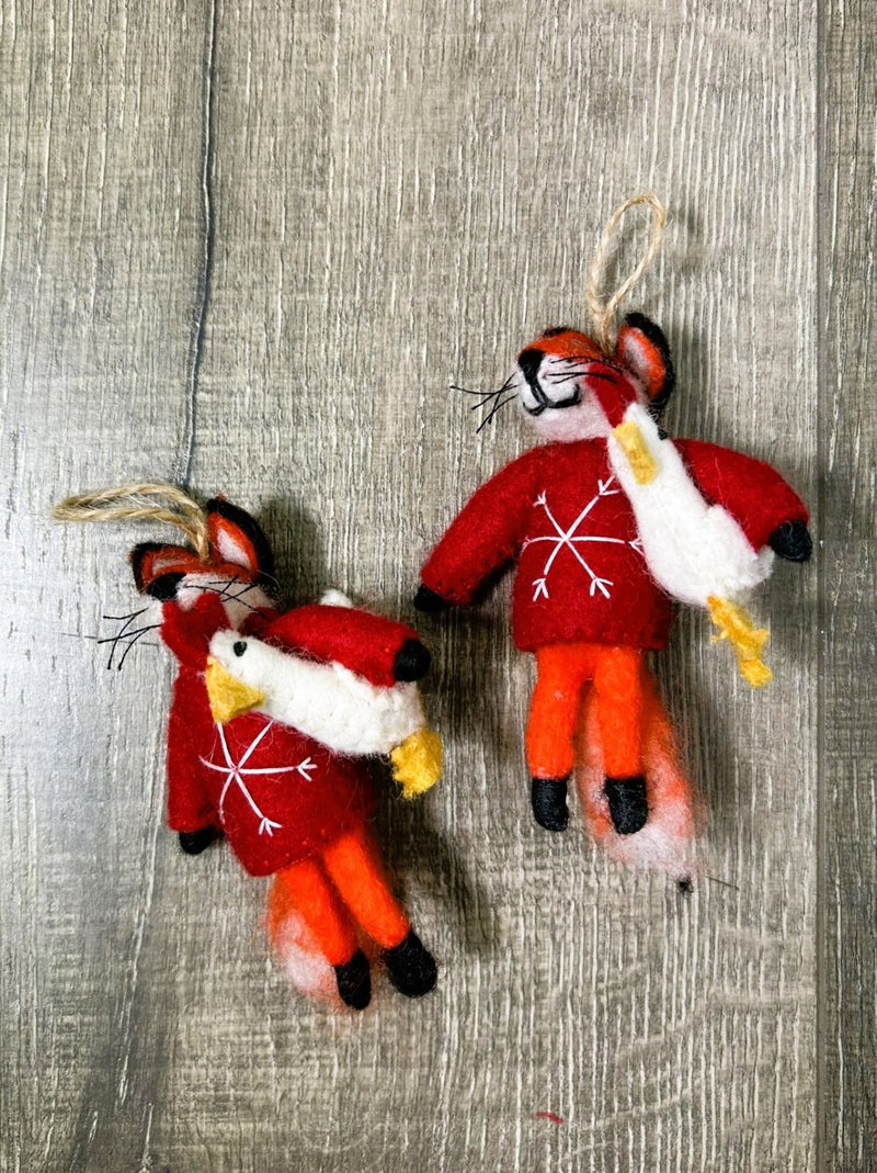 Felt Hanging Felt Fox & Chicken