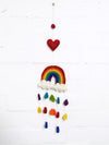 Felt Rainbow with Raindrops